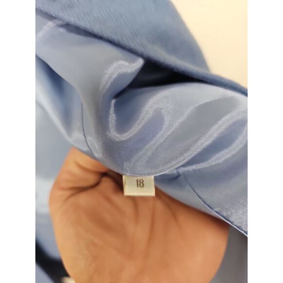 Elana Womens BLUE CASHMERE Wool Blend BLAZER Jacket Size 18 Open Front Office - Picture 3 of 6